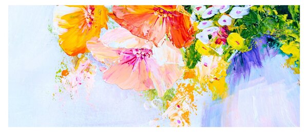 Kép - Virágok, festmény (120x50 cm)