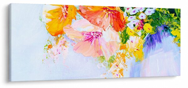 Kép - Virágok, festmény (120x50 cm)