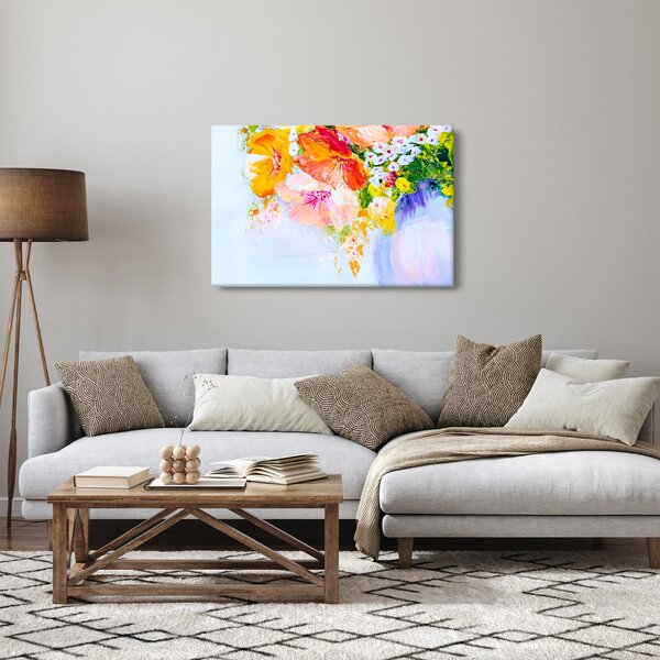 Kép - Virágok, festmény (90x60 cm)