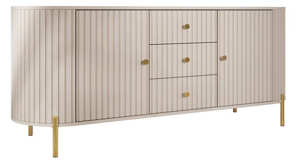 Komód Comfivo Mirsoni, Közepes sűrűségű farostlemez, Laminált forgácslap, 79x178x40cm, Bézs