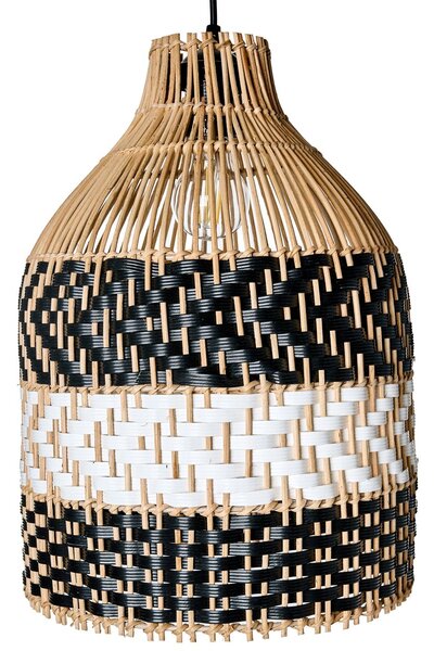 Függőlámpa TURABO Rattan Fekete/fehér