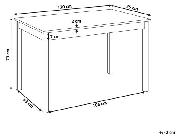 Étkezőasztal BARLEE Fehér 120 cm 75 cm Nyárfa