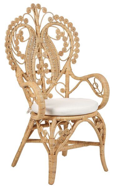 Páva alakú szék CARRARA Rattan Természetes