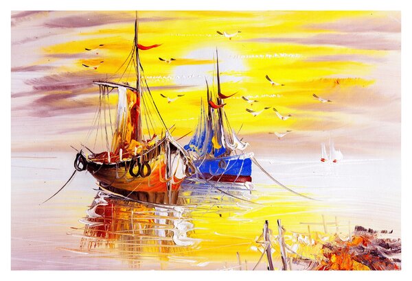 Kép - A csónak festménye (90x60 cm)