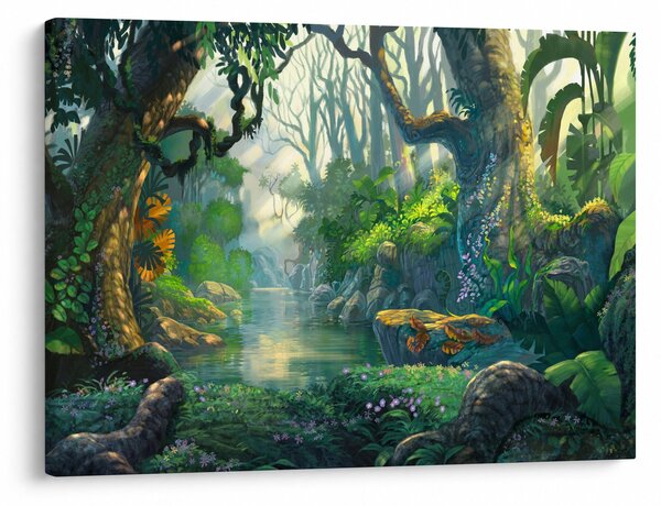 Kép - Egy trópusi erdő illusztrációja (70x50 cm)