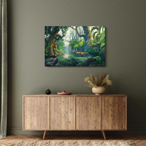 Kép - Egy trópusi erdő illusztrációja (90x60 cm)