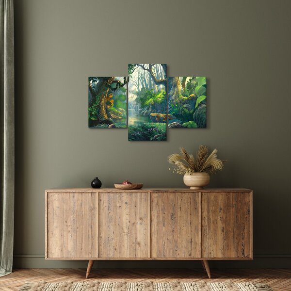 Kép - Egy trópusi erdő illusztrációja (90x60 cm)