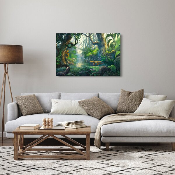 Kép - Egy trópusi erdő illusztrációja (90x60 cm)
