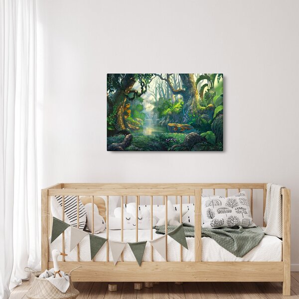 Kép - Egy trópusi erdő illusztrációja (90x60 cm)