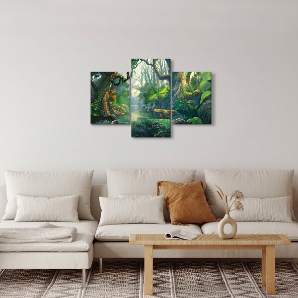 Kép - Egy trópusi erdő illusztrációja (90x60 cm)