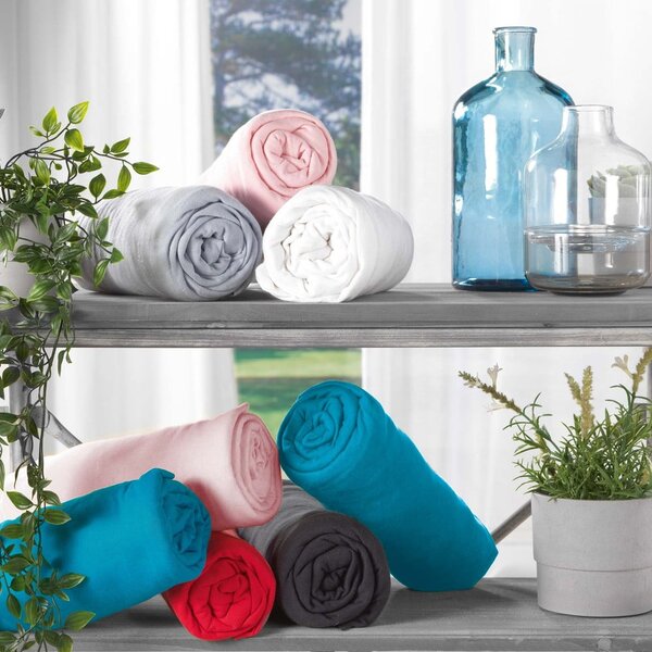 Fehér gumis jersey lepedő 160x200 cm Jersy – douceur d'intérieur