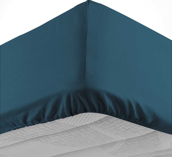 Kék gumis pamut lepedő 180x200 cm Lina – douceur d'intérieur