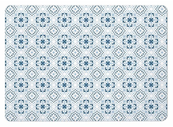 Fehér-kék kovaföld fürdőszobai kilépő 50x70 cm Atlanta – douceur d'intérieur
