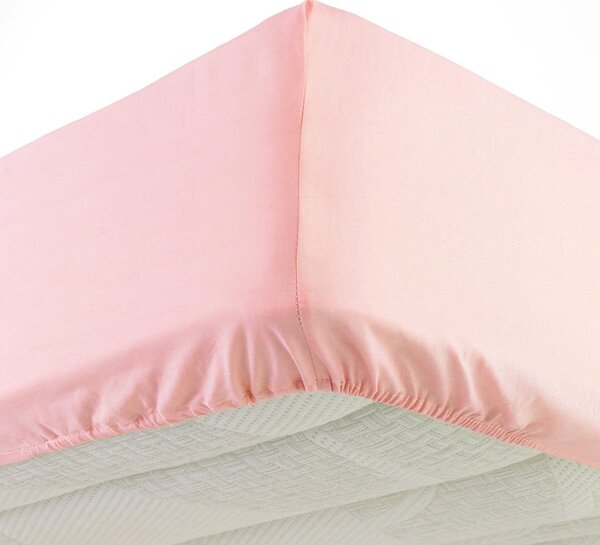 Rózsaszín gumis jersey lepedő 160x200 cm Jersy – douceur d'intérieur