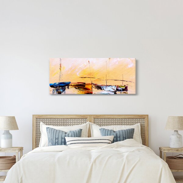 Kép - Csónak, festmény (120x50 cm)