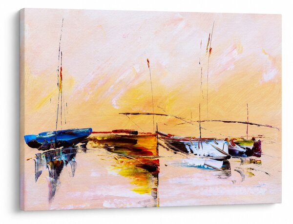 Kép - Csónak, festmény (70x50 cm)