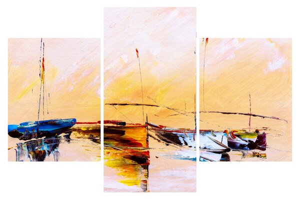 Kép - Csónak, festmény (90x60 cm)