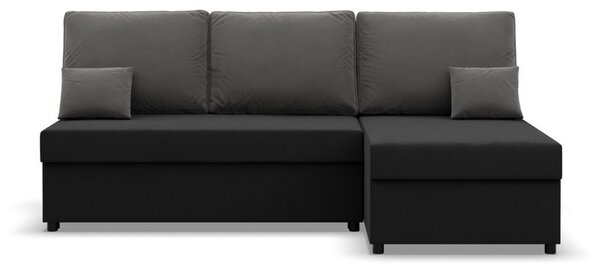 Deli 2-es modell kihúzható sarok ülőgarnitúra. Fekete/Szürke