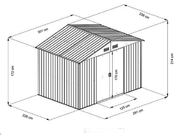 Avenberg Kerti ház szerszámokra, 3.0 x 2.4m ZÖLD SD-X0810-H170