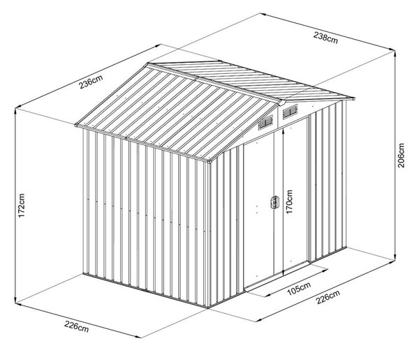 Avenberg Kerti ház szerszámokra 2.4 x 2.4 m BARNA SD-X0808-H170