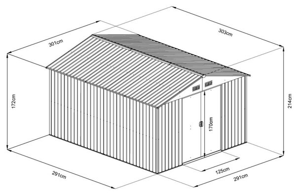 Avenberg Kerti ház szerszámokra, 3.0 x 3.0 m ANTRACIT SD-X1010-H170