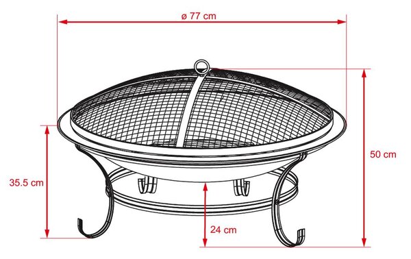 Avenberg CALIFORNIA Terasz kandalló + tűzrakóhely + grill