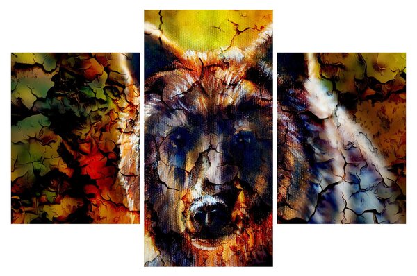 Kép - Medve, festmény (90x60 cm)