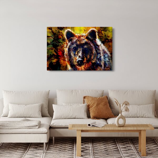 Kép - Medve, festmény (90x60 cm)