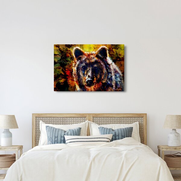 Kép - Medve, festmény (90x60 cm)