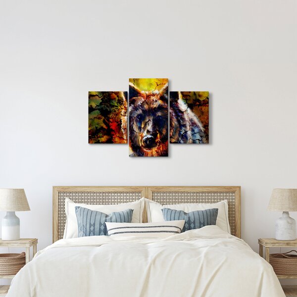Kép - Medve, festmény (90x60 cm)