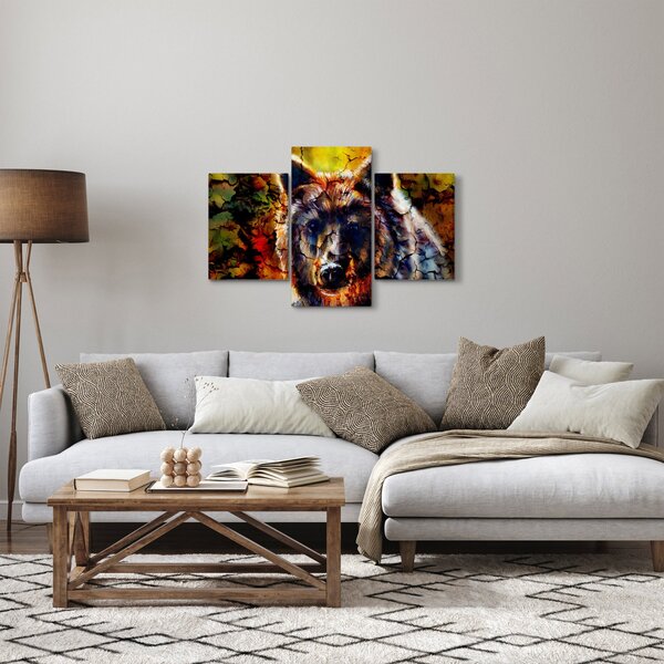 Kép - Medve, festmény (90x60 cm)