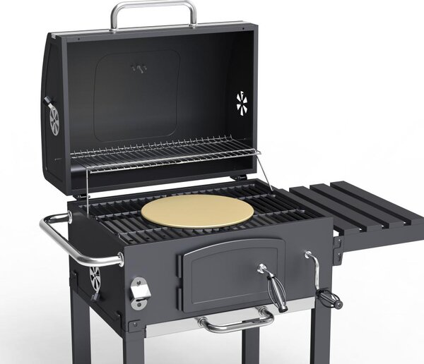 Multifunciós Avenberg GENIUS BBQ grill + öntöttvas rostély + öntöttvas grill lap + pizzakő