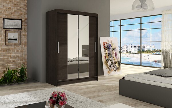 Nagy MIAMI II gardróbszekrény csokoládé színben, szélessége 120 cm