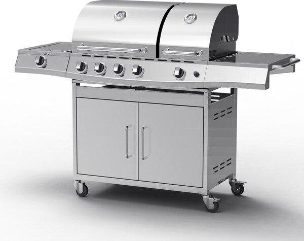 Avenberg LINCOLN Gázgrill rozsdamentes acélból és oldalsó + INFRA égővel