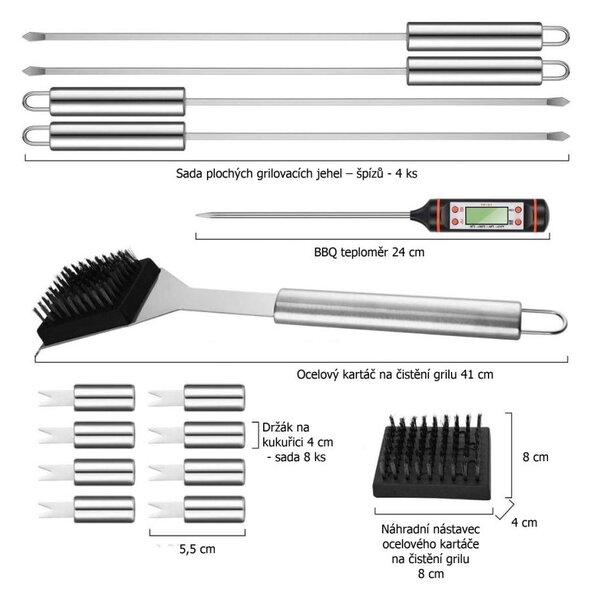 Avenberg ELEMENT 27-részes grillszerszám szett