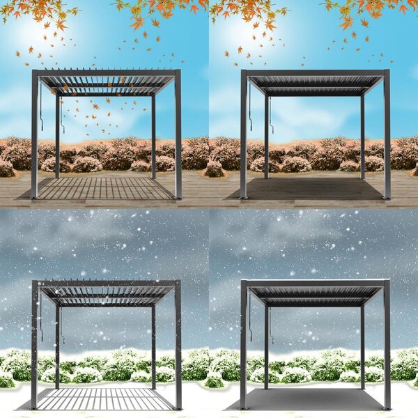 Alumínium bioklimatikus pergola lamellákkal 4 x 3 M