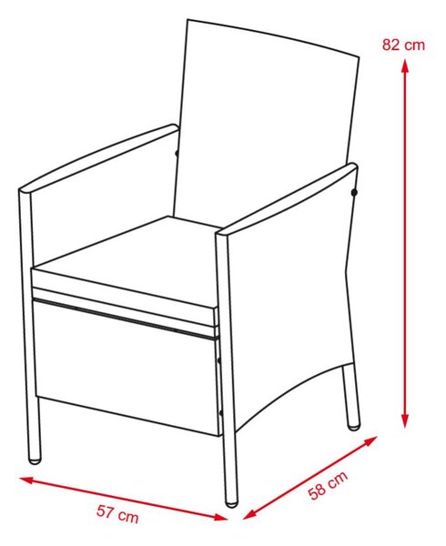 AROSA Kerti szék szett - 2db, szürke rattan