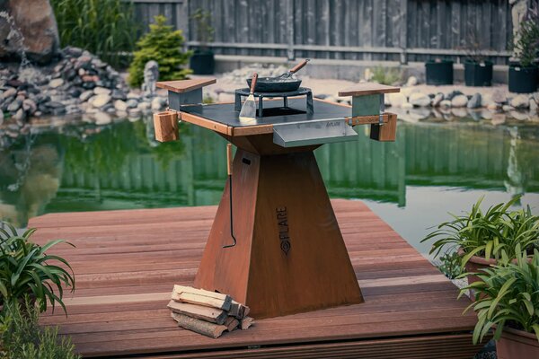 Multifunkciós kerti sütő BBQ Flare grill Corten acél