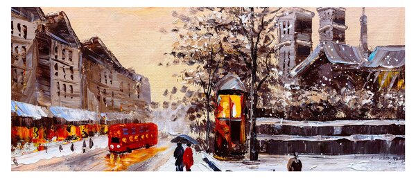 Kép - Egy téli város festménye (120x50 cm)