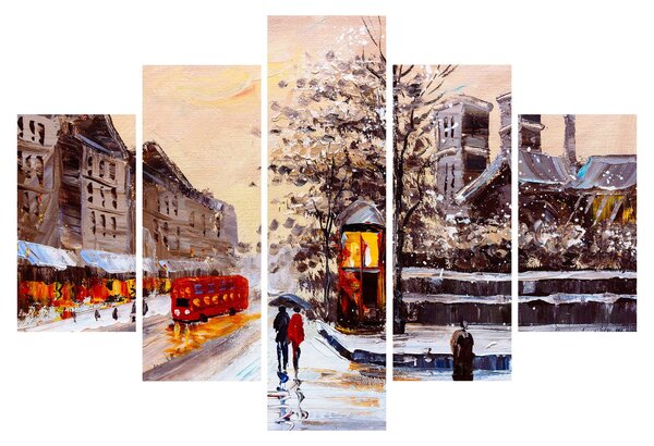 Kép - Egy téli város festménye (150x105 cm)