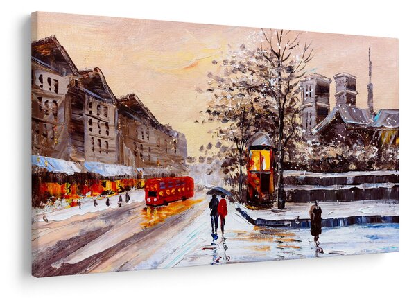 Kép - Egy téli város festménye (90x60 cm)