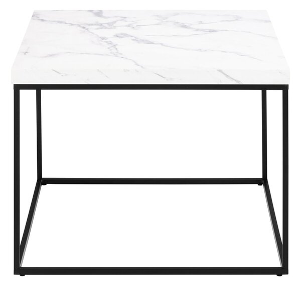 Fehér dohányzóasztal márvány dekoros asztallappal 60x60 cm Barossa – Actona