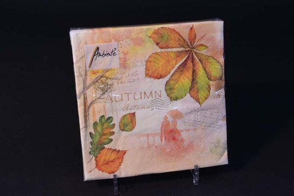Őszi papírszalvéta őszi falevelekkel 33x33 cm 20 db