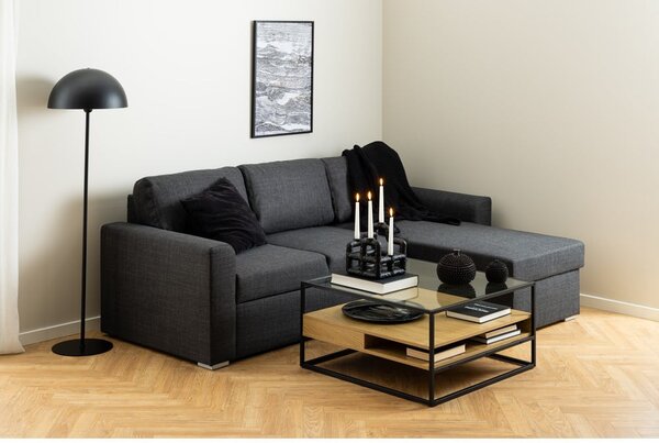 Natúr színű dohányzóasztal üveg asztallappal 80x80 cm Randolf – Actona