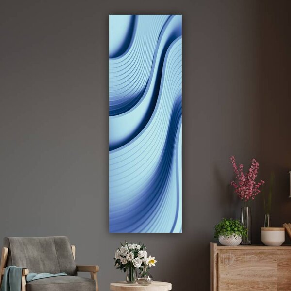 100x40cm Kék 3D ívek függőleges vászonkép