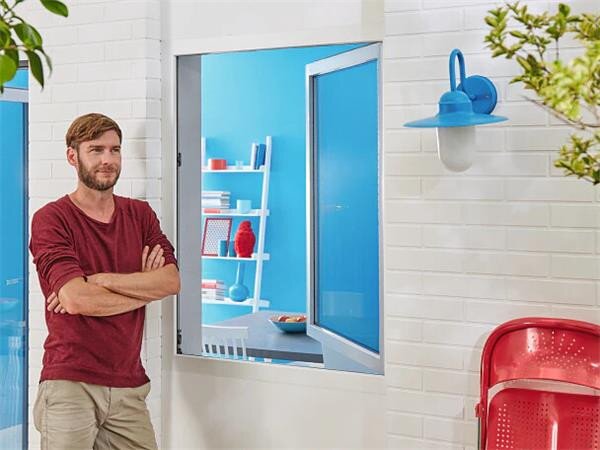 Szúnyogháló, ablakra, tépőzáras, 1,3 x 1,3 m, TESA&reg; Comfort, fekete (TE5539621)