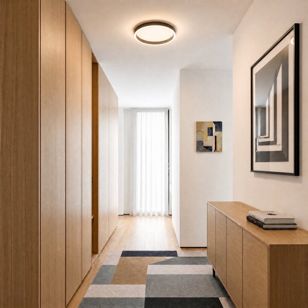 Mennyezeti Lámpa Lucande, Rotundo, dimmable, Barna / Rozsdabarna, Nappali, Műanyag, Modern
