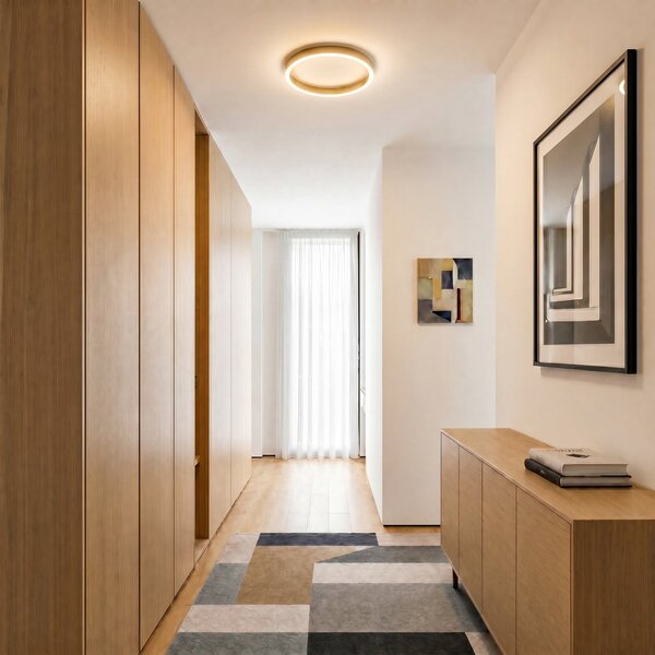 Mennyezeti Lámpa Lucande, Rotundo, dimmable, Arany / Sárgaréz, Nappali, Műanyag, Modern