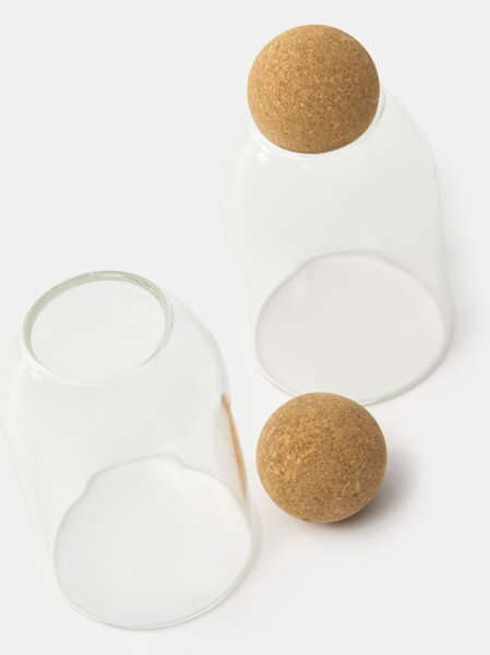 Sinsay - Élelmiszeres üvegek parafa fedéllel 2 pack - clear