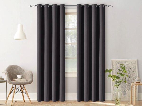 OXFORD fekete függöny 140x250 cm Felfüggesztés: Hullámos sínszalag